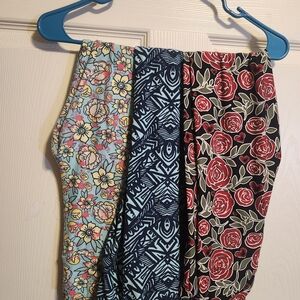 LuLaRoe Floral and Geometric Leggings Set